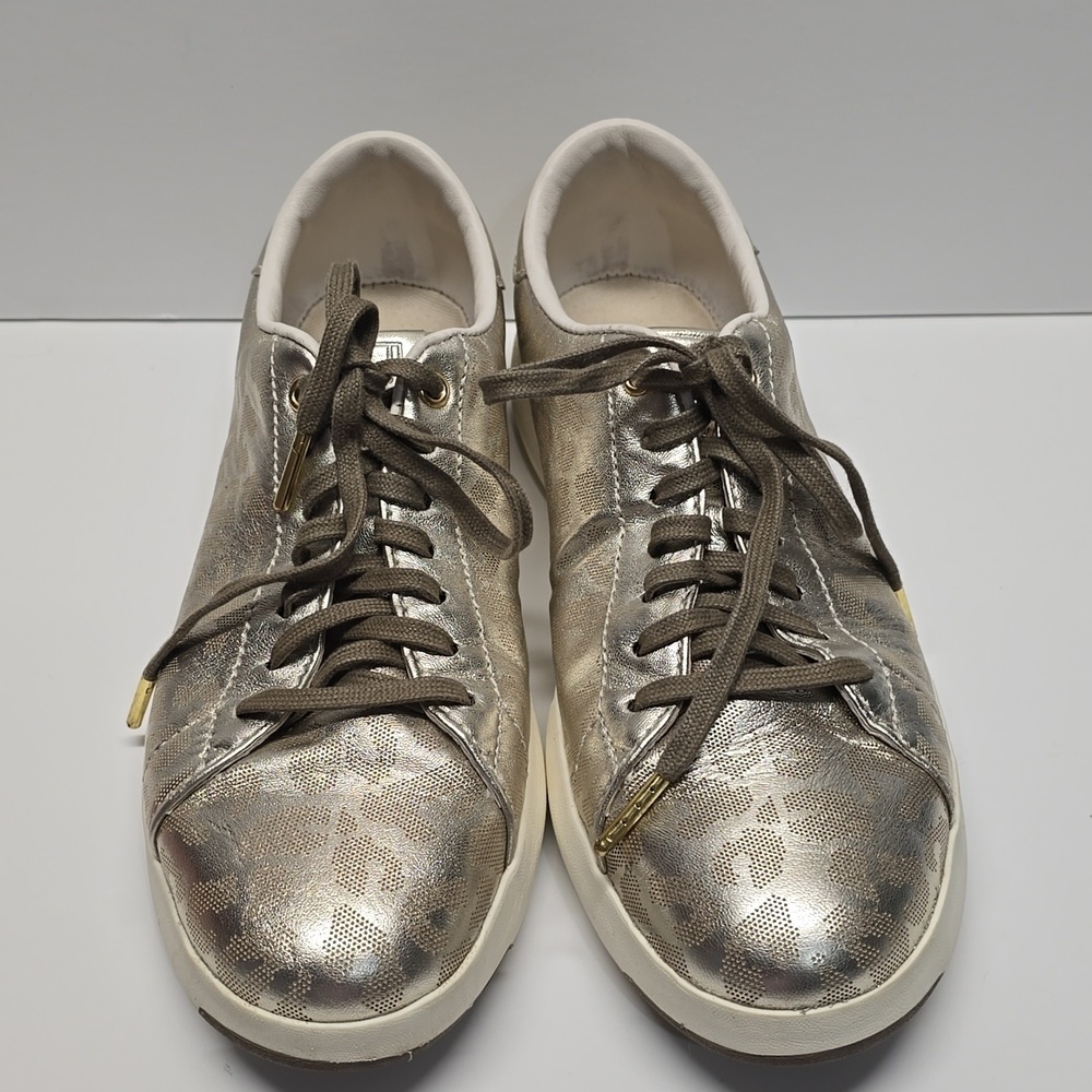 {Cole Haan} Women's Leopard Metallic Gold GrandPro Sseries Sneakers - Size 9B - Picture 3 of 12